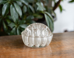 Retro glass paperweight - stationery holder - mid-century modern design decorative glass