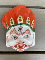 Kínai porcelán maszk, festett, 11x7 cm