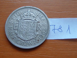 ANGOL ANGLIA 1/2 HALF CROWN KORONA 1962 Queen Elizabeth II 75% réz, 25% nikkel #781