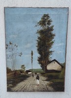 Antik festmény 1800 As évek,tàjkép jelzett,19.szàzad ! Wien, Ausztria.gyönyörű letisztított àllapot