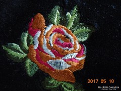 Hímzett rózsás bársony baba nadrág