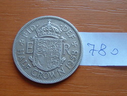 ANGOL ANGLIA 1/2 HALF CROWN KORONA 1958 Queen Elizabeth II 75% réz, 25% nikkel #780