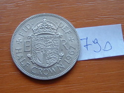 ANGOL ANGLIA 1/2 HALF CROWN KORONA 1967 Queen Elizabeth II 75% réz, 25% nikkel #790