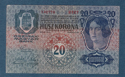 1913 20 Korona Kronen VF