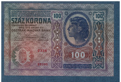 100 Korona 1912 Kronen UNC