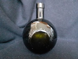Régi gömb alakú hibátlan MILLENIUM KESERŰ likőrös üveg, 1 Ft-ról