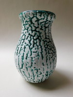 Retro kerámia iparművész váza kraklé jellegű mázzal18.5 cm