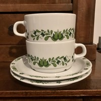 Alföld porcelán Uniset zöld magyaros teás csésze szettek