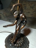 Antik bronzszobros női akt lámpa