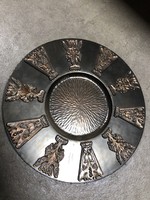 Virágmintás Bronz Falitál M00401