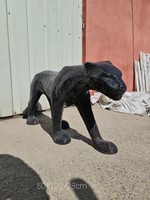 Fekete jaguár-leopárd -párduc szobor