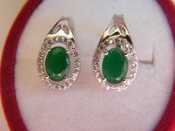 Valódi Kolumbiai Smaragd fülbevaló,925-ös ezüst