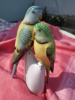 Hollóházi porcelán papagáj pár, nipp