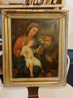 Franz Russ, 55x68, öreg Szent Család/Sacra famiglia olajnyomat