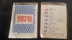 Naptár és receptek 2 db 1967,1970