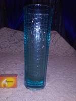 Régi csehszlovák vastag falú üveg váza - 25 cm