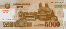 Észak-Korea 5000 won 2013 UNC SPECIMEN