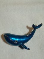 Kék bálna zománcozott bross.