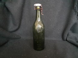 Ritka 0.5 literes Koronás címeres Kristály vizes üveg, csatos üveg, Szent Lukácsfürdő Kútvállalat
