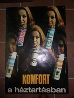 ​régi retro nagyméretű  kétoldalas plakát komfort dezodor 70 es évek