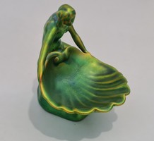 Zsolnay Art Nouveau eosin shell woman old