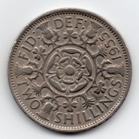 Nagy-Britannia 2 angol Shilling, 1955