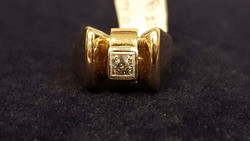 Very beautiful, old, showy diamond, brill 14k gold ring