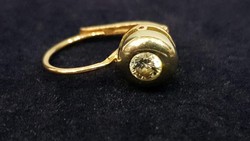 Arany-ezüst Buton Fülbevaló Gyémánttal fél pár