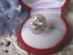Csillogó zöld ametiszt gyűrű - 1,9 cm belül 925 ezüst