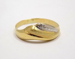 Sárga-fehér arany kő nélküli gyűrű (ZAL-Au95985)