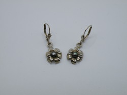 KK1152 Aranyos virág formájú lógós ezüst fülbevaló 925