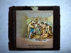 Antik dia. Üveglapra festett képek. 1870-1906  Események 1db    1.