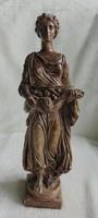 Régi, női alakos nagy méretű gipsz szobor   34 cm