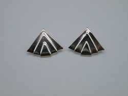 KK1150 Stilizált legyező formájú ezüst fülbevaló 925 geometrikus
