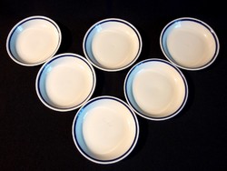 6 db retró Zsolnay porcelán kék csíkos mogyorós tálka 13 cm átmérő