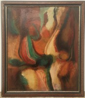 Ernő Károlyi (1923 - 2016) Surface and Depth Oil Painting 79x69cm with Original Guarantee!!
