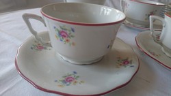 Zsolnay manófüles virágmintás teás csésze kistányérral