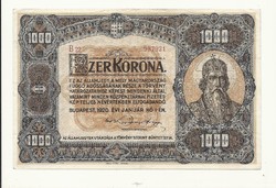 1000 korona 1920 bankó papírpénz bankjegy Szent István
