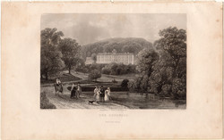 Cobenzl, acélmetszet 1840, eredeti, 10 x 15, metszet, monarchia, kastély, vár, Bécs, Ausztria