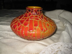 Zsolnay repesztett váza , érdekes ,szélp színekkel és egy hajszál repedéssel 