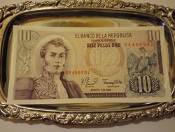 Unc 10 Pesos Kolumbia  1980  !! 