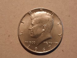 Gyönyörű Kennedy 1/2 Dollár 1967 Ezüst 