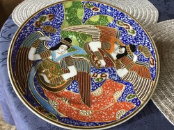 Japán moriage tányér 18,5 centis, gyönyörű (200)