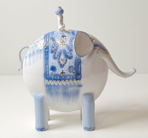 Extrém ritka :) aquincumi elefánt kis gazdájával  /porcelán figura