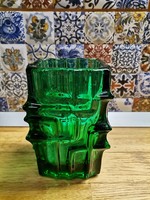 Art-Deco zöld váza Vladislav Urbán 1968. Cseh designer.