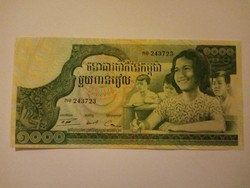  Unc 1000  Riels Kambodzsa 1973  !!  Extra szép !!!