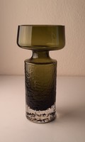 Finn retro üveg váza, Tamara Aladin "Safari" váza, Riihimaki üveggyár