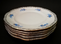 Extremely rare! Set of 6 gold feathered zsolnay cookie plates