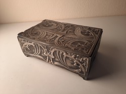 Art Nouveau tin wooden insert cigar box