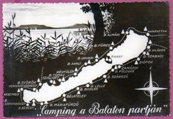 *Ba - 009   Balatont kedvelőknek: Balaton parti campingek térképe